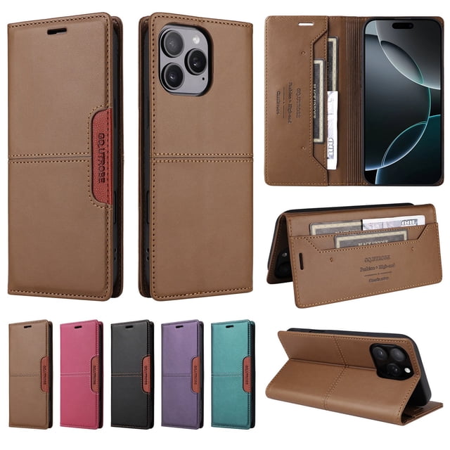 Funda tipo cartera para iPhone 13 Pro Max 13Pro con tarjetero magnético, funda de piel para iPhone 13 Pro Max