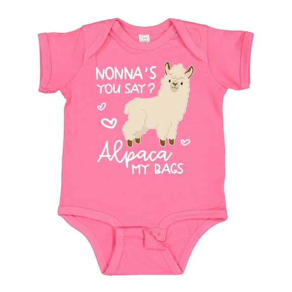 Inktastic Nonna's You Say Alpaca My Bags Boys or Girls Baby Bodysuit