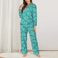thumbnail image 2 of Fotbe Beautiful Seashells Pattern Long Sleeve Pajama Set for Women,Sleepwear Set,2-piece Loungewear Set,Soft PJs Comfy Nightwear with Pockets -Medium, 2 of 7