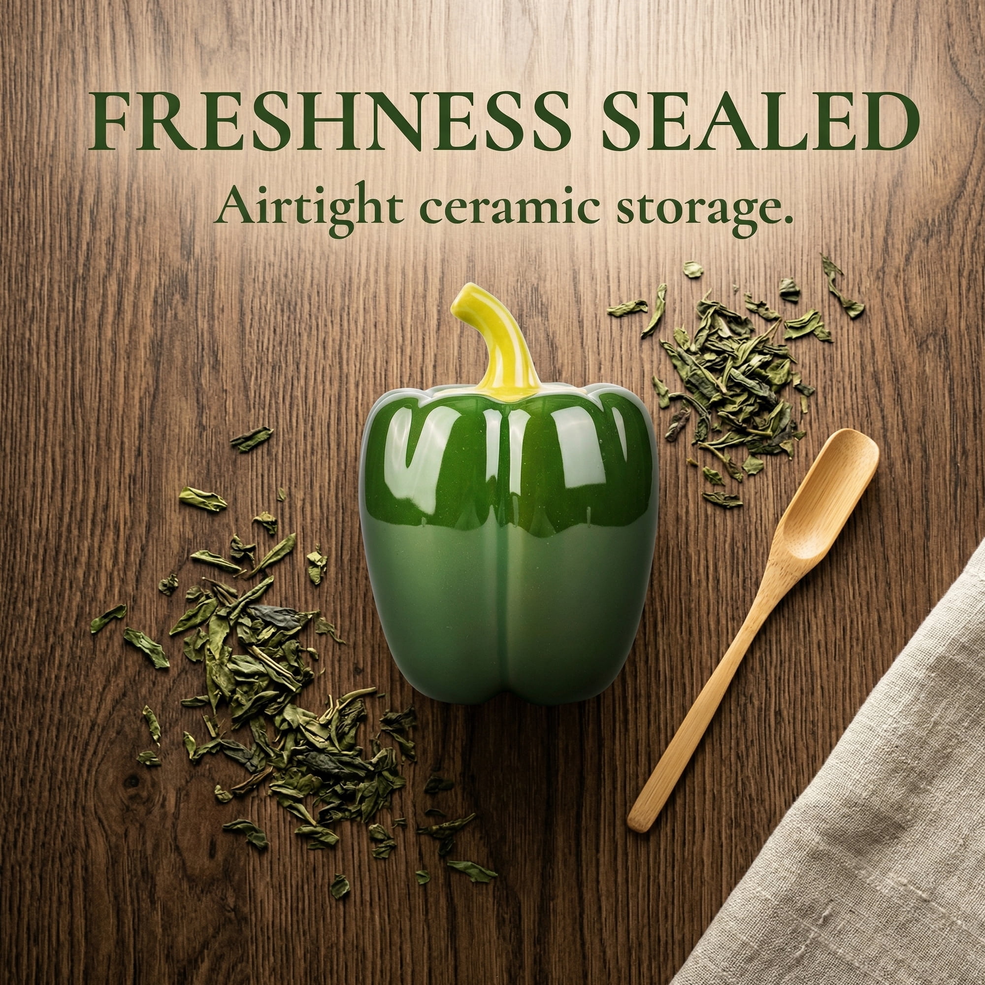 Unique Bargains Ceramic Chili Shaped Jar with Lid Cute Vegetable Jar for Decor Green