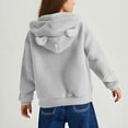 thumbnail image 5 of LIIPEE Girls Boys Plush Hoodies Solid Color Long Sleeve Hooded Fuzzy Pullover Tops With Pocket Stylish Casual Daily Party Photoshoot Sweatshirts,Grey,4-5 Years, 5 of 9