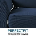 thumbnail image 3 of H.VERSAILTEX 2-Piece Jacquard Spandex Sofa Stretch Slipcover, Navy, 3 of 6