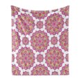 thumbnail image 1 of Purple Mandala Soft Flannel Fleece Throw Blanket, Shabby Form Lotus Flower Style Essence Pattern, Cozy Plush for Indoor and Outdoor Use, 70" x 90", Lime Green Fuchsia, by Ambesonne, 1 of 6