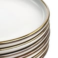 thumbnail image 3 of Elama Arthur 6 Piece Stoneware Salad Plate Set in Matt White with Gold Rim, 3 of 6
