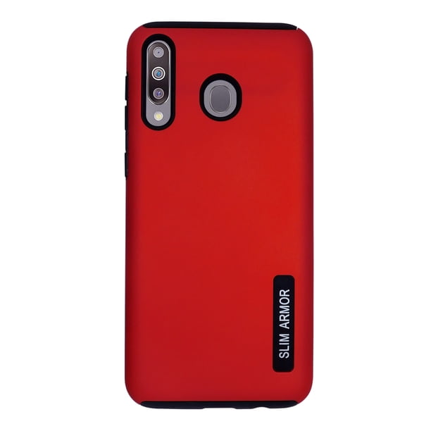 Funda new case doble capa mas vidrio templado para Samsung galaxy M30 Rojo Atti New Case