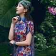 thumbnail image 4 of Turbante Boho Hugo Azul para Mujer Gorro de Algodón, 4 of 10