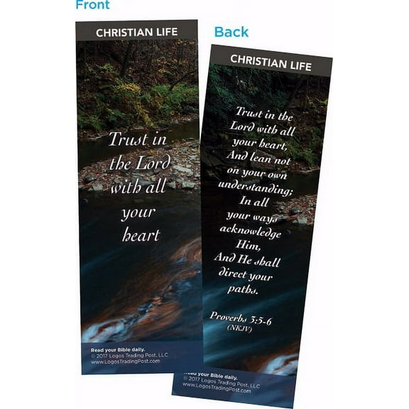 Trust In The Lord With All Your Heart Bookmarks, Pack Of 25