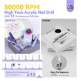 thumbnail image 3 of SAVILAND 50000RPM Perceuse à Ongles pour Acrylique : 2024 Pro High Tech Kit de Perceuse Électrique à Clous à Retrait Rapide Machine Rechargeable 6000mAh Perceuse Professionnelle, 3 of 8