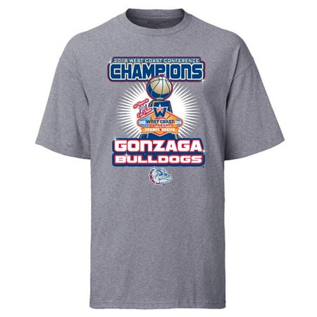 Bulldogs Locker Room Sham Gonzaga Bulldogs 2018 WCC Men's Basketball Conference Tournament Champions Locker Room T-Shirt - Heather Gray ()