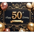 thumbnail image 4 of Golden Frame Happy Birthday Banner Decorative Design Cheers to 50 Years for Celebration Event Party Anniversary, 4 of 7