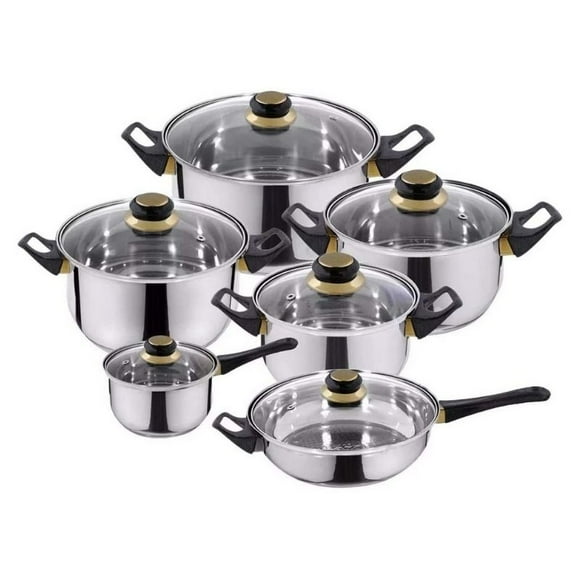 Batería de Cocina Fraciel 12 pz Acero Inoxidable Fernanda 12 pz Acero Inoxidable