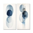 thumbnail image 2 of Designart "Retro Blue Unity Minimal Orbital III" Modern Geometric Wall Art Set Of 2 - Modern Blue Canvas Set For Living Room Decor, 2 of 6