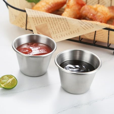 

Yesbay Sauce Dipping Cup High Durability Rust-proof Stainless Steel Sauce Container Hot Pot Seasoning Dipping Bowl Kitchen Supplies