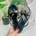 thumbnail image 4 of Modstep Womens Studded Sandals Bow Flip Flops Summer Beach Thong Slides Dressy Slip on Flat Shoes 2026 Outdoor Walking Slippers Black 8.5, 4 of 6