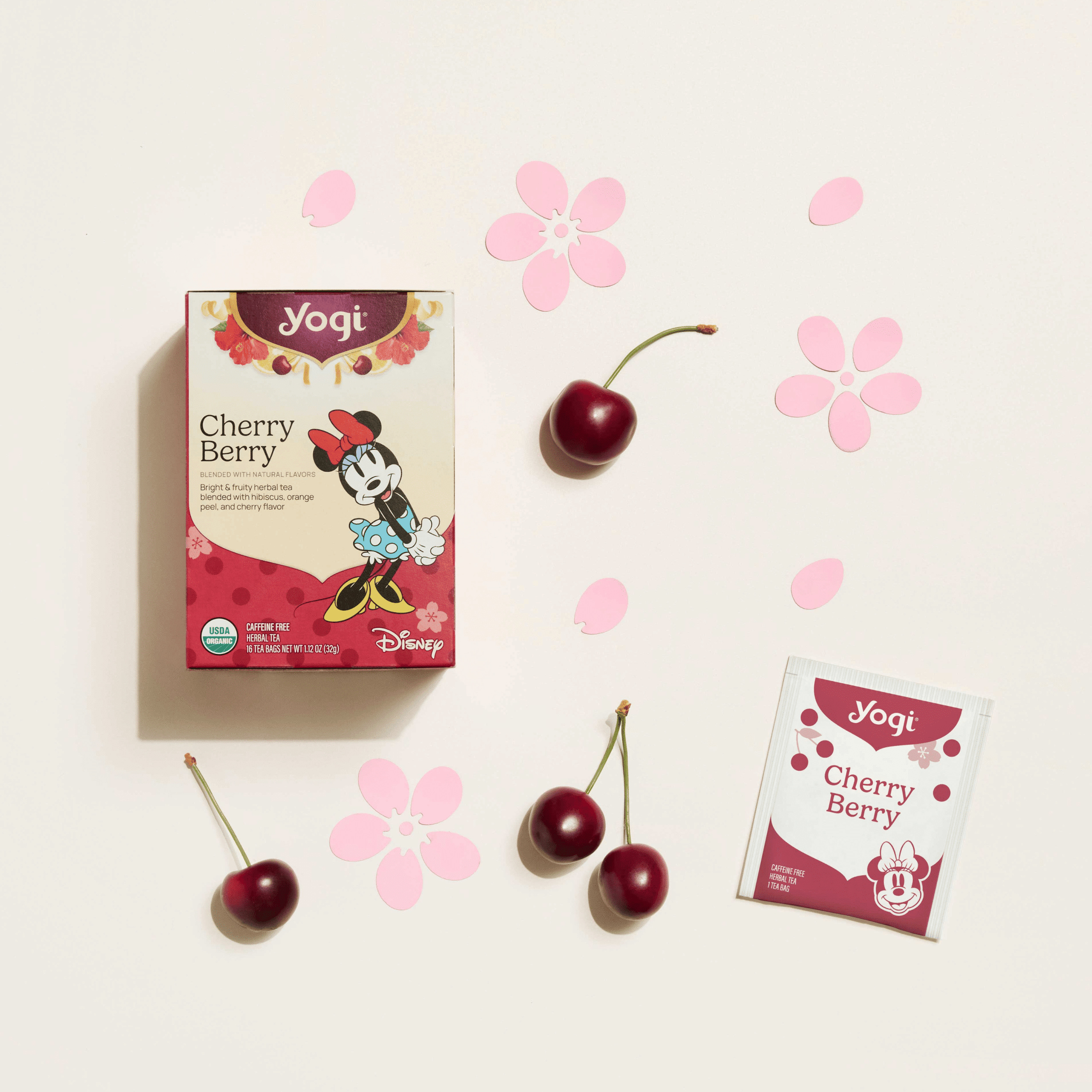 Yogi Tea Cherry Berry, Caffeine-Free, Organic Herbal Tea Bags, 16 Count