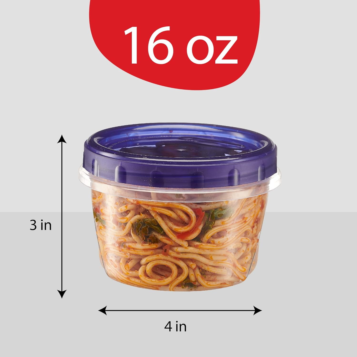 PLASTICPRO 16 Oz Twist Cap Meal Prep Containers Reusable Food Storage Containers with Lids, 12-Pack
