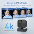 Remote Computer Clicker Button 4K Webcam for PC, with 2 Microphone, 85° FOV Computer Cameras with ...