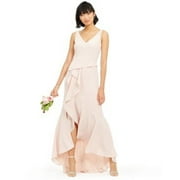 Adrianna Papell Crepe Cascade Gown, Choose Sz/Color: 10/Blush Pink