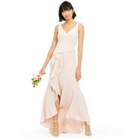 Adrianna Papell Crepe Cascade Gown, Choose Sz/Color: 10/Blush Pink