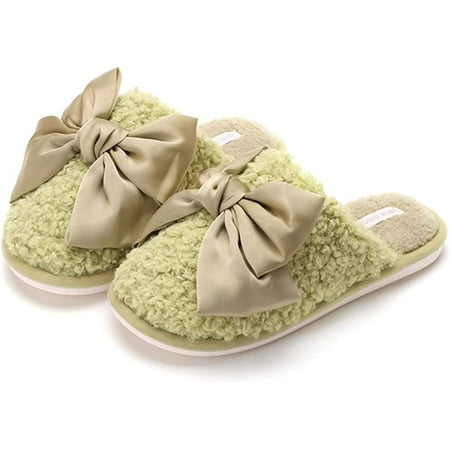 

PIKADINGNIS Women s Fuzzy Faux Fur Winter Slippers Fluffy House Slippers Girls Memory Foam Shoes Anti-Skid Sole