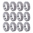 thumbnail image 4 of Anillo Nupcial Elástico Diamante 2 Filas de La Boda de Las Mujeres Claro Sunnimix, 4 of 8
