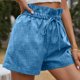 thumbnail image 5 of Pantalones cortos de cintura alta sueltos de encaje de pierna ancha informales de color sólido a la moda para mujer Fridja  fhjkhfk458515, 5 of 8