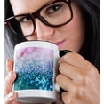 thumbnail image 2 of 3drose, Sparkling Teal Blue Luxury Shine Girly Elegant Mermaid Glitter, 15oz Two-tone Black Mug, 2 of 6