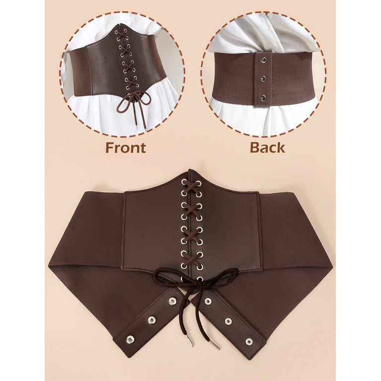 Leather Corset Belt Renaissance Cinch Belt Daily Wear Joukavor Women main image 3