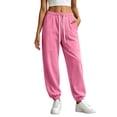 thumbnail image 7 of Mifsaly Joggers Pants for Women High Waisted Jogger Sweatpants Drawstring Elastic Waist Casual Daily Bottoms with Pockets Pink,XXL, 7 of 7