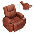 thumbnail image 6 of Furmax Power Lift Leathaire Fabric Recliner Chair Massage Recliner Sofa for Bedroom,Brown, 6 of 7