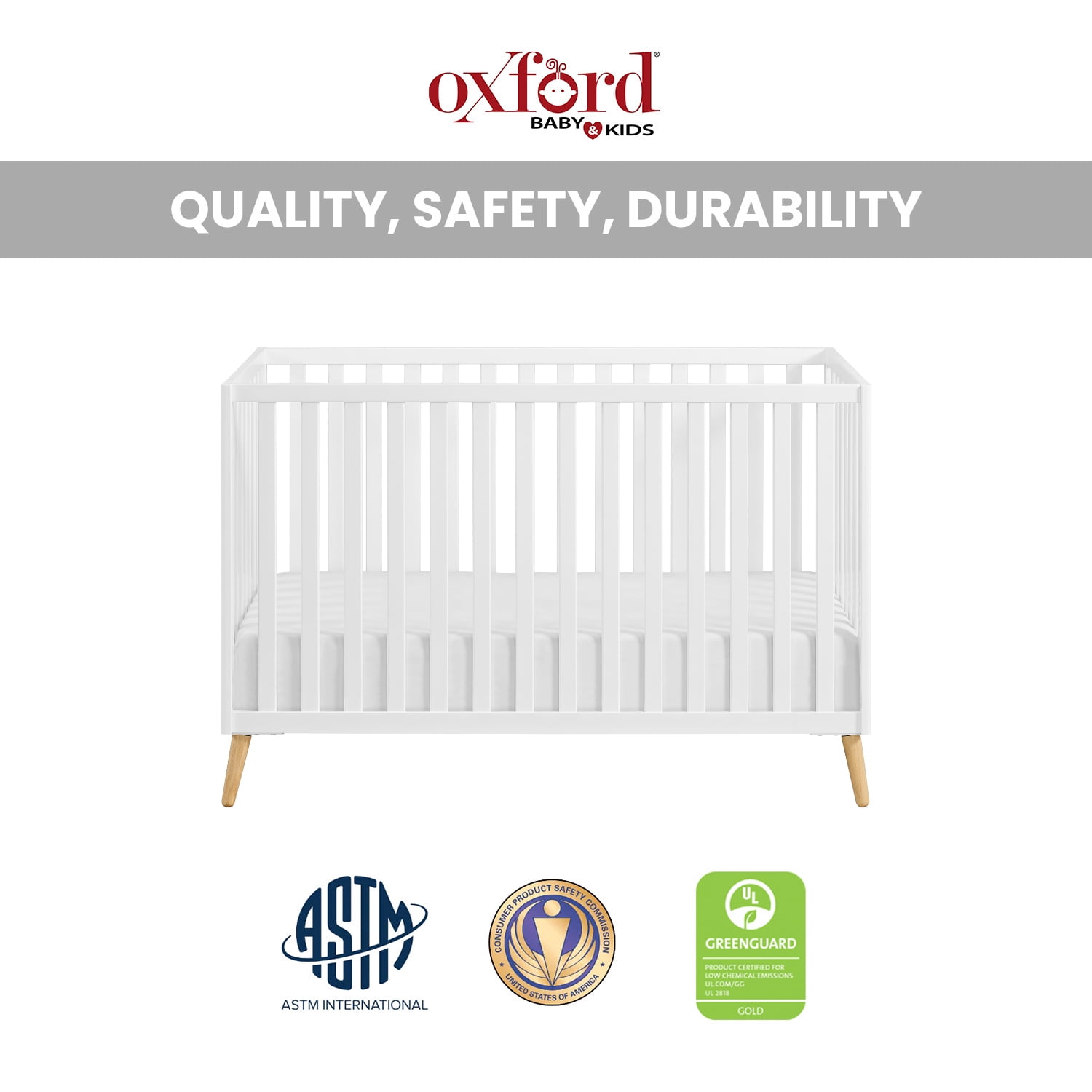 Oxford Baby Cozy Nest Convertible Island Crib Snow White / Natural