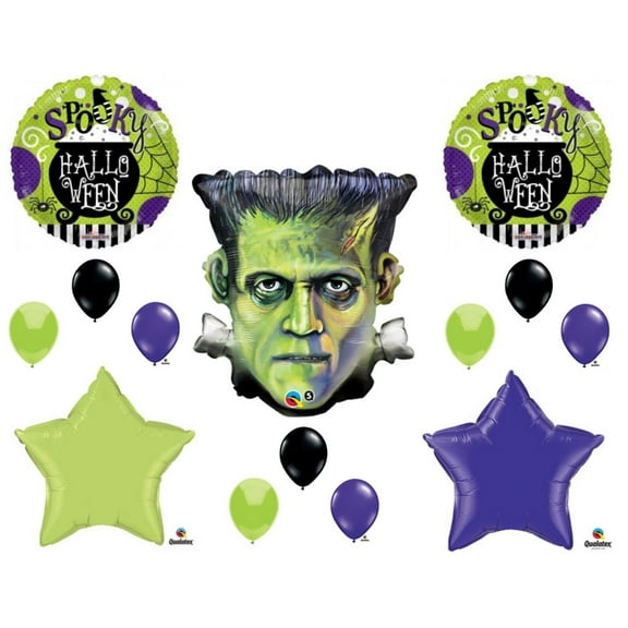 Frankenstein Head Spooky Birthday party Balloons Decorations Supplies Halloween