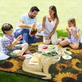 thumbnail image 4 of White Cat Sunflowers Beach Blanket Outdoor Picnic Blanket 78"x 78" Waterproof Foldable for Beach Camping Travel Hiking Grass Lawn Park, 4 of 5