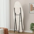 thumbnail image 4 of Full Length Mirror 63x24 Inches with Flannel Wrapped Wooden Frame, Irregular Wavy Design Shatterproof Tempered Glass Standing or Wall Mount Mirror for Bedroom Living Room Dressing Area, 4 of 7