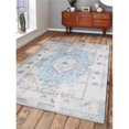 thumbnail image 1 of 8 x 10 Pi Machine Tissée Polyester Rectangle Oriental Zone Tapis&44; Ivoire & Bleu, 1 of 1
