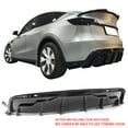 thumbnail image 2 of Ikon Motorsports Rear Diffuser Spoiler Fits 2020-2024 Tesla Model Y, Gloss Black IKON Style PP Rear Bumper Lip Shark Fin Splitter 3PC, 2 of 9