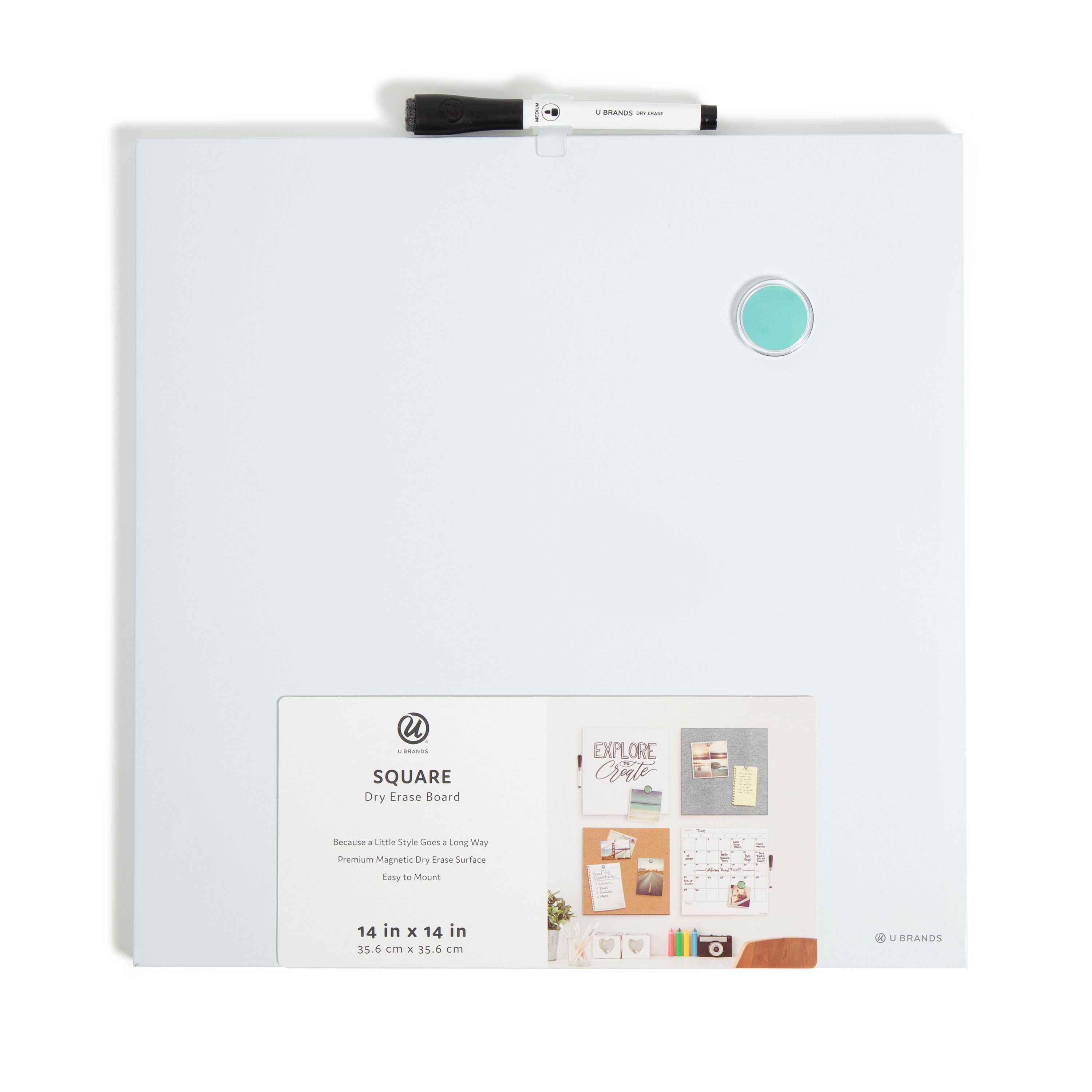U Brands 14" x 14" Magnetic Dry Erase Tile photo 1