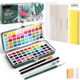 thumbnail image 1 of LEKOU Acuarela Profesional 100 Colores, Juego Pintura Acuarela Port&aacute;til Con Caja Met&aacute;lica, Kit De Pintura Acuarela Con Pinceles, Paleta, Papel De Acuarela Para Principiantes, Art, 1 of 7
