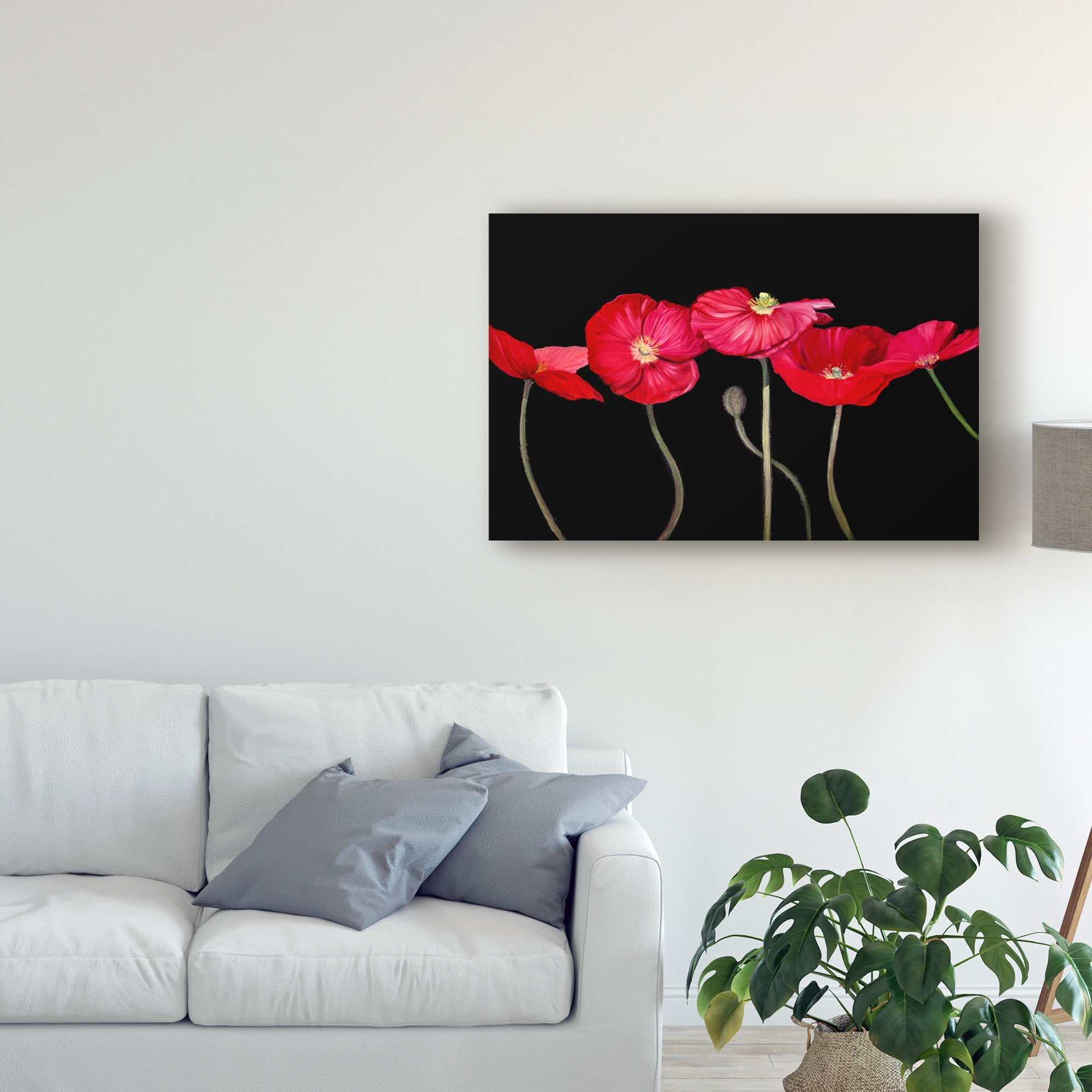 Trademark Fine Art 'Dramatic Poppies' Canvas Art by Sandra Iafrate