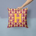 thumbnail image 2 of Letter H Football Maroon and Gold Fabric Decorative Pillow, 2 of 4