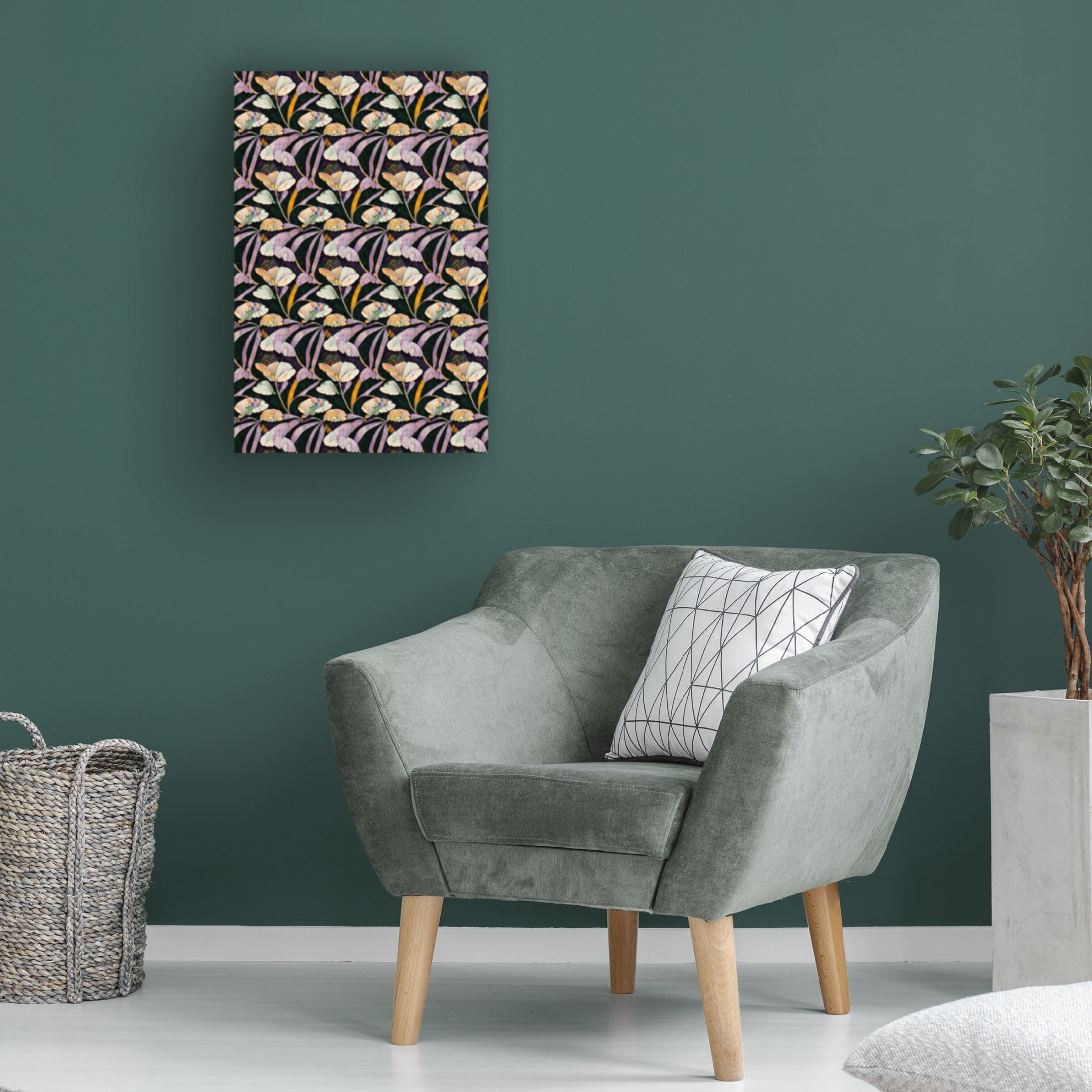Canvas Wall Art - Treechild 'Purple Leafs Pattern' Wall Art for Living Room, Bedroom, or Office D?cor by Trademark Fine Art - 16 x 24 Inches
