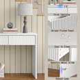 thumbnail image 5 of Furnihold 55"W Fluted Console Table with 3 Drawers, Narrow Long Entryway Table for Hallway, Living Room, White, 5 of 8