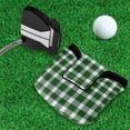 thumbnail image 5 of Haosy Green Gingham Pattern Golf Mallet Putter Cover Strong Magnetic Leather Golf Club Headcover Closure, 5 of 7
