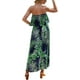 thumbnail image 5 of Vestidos de verano para mujer Vestido largo bohemio sin tirantes de porcelana azul y blanca, 5 of 6