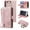 Rose Gold, variant on Wallet Case for iPhone SE(5G) 2022 iPhone 7 iPhone 8 iPhone SE 2020, Retro Matte 9 Card Holder Slots Zipper Pocket PU Leather Magnetic Closure Kickstand with Wrist Strap Flip Case-Wine Red