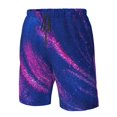 thumbnail image 4 of Zufioo Neon Gradient Blue for Men's Casual Beach Shorts, Sports Fitness Quick-drying Drawstring Shorts with Pockets for Home Wear-Small, 4 of 6