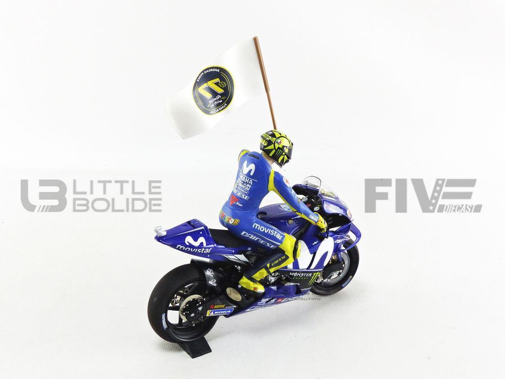 Yamaha YZR-M1 Movistar Yamaha MotoGP #46 MotoGP Catalunyia 2018 +  Figurine+Flag - 1:12 - Minichamps