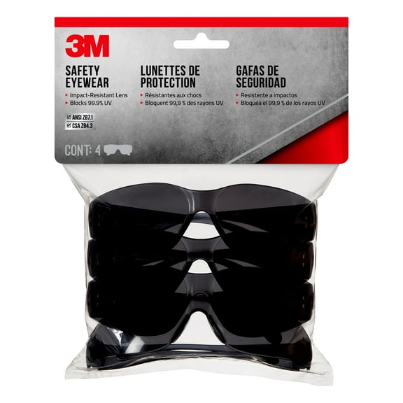 3M Safety Eyewear: 4-pack (Grey)
