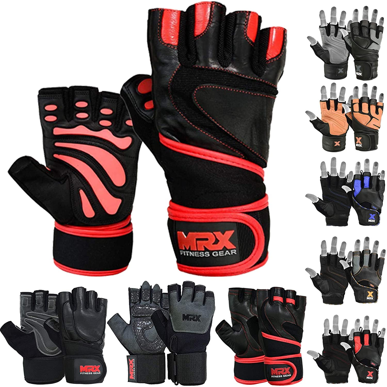 MRX Weight Lifting Gloves Fitness Training Gym Powerlifting Exercise