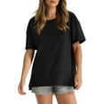 thumbnail image 1 of Yuyuzo Women' Oversized T Shirts Short Sleeve Crewneck Summer Basic Tops Solid Color Loose Tees, 1 of 6